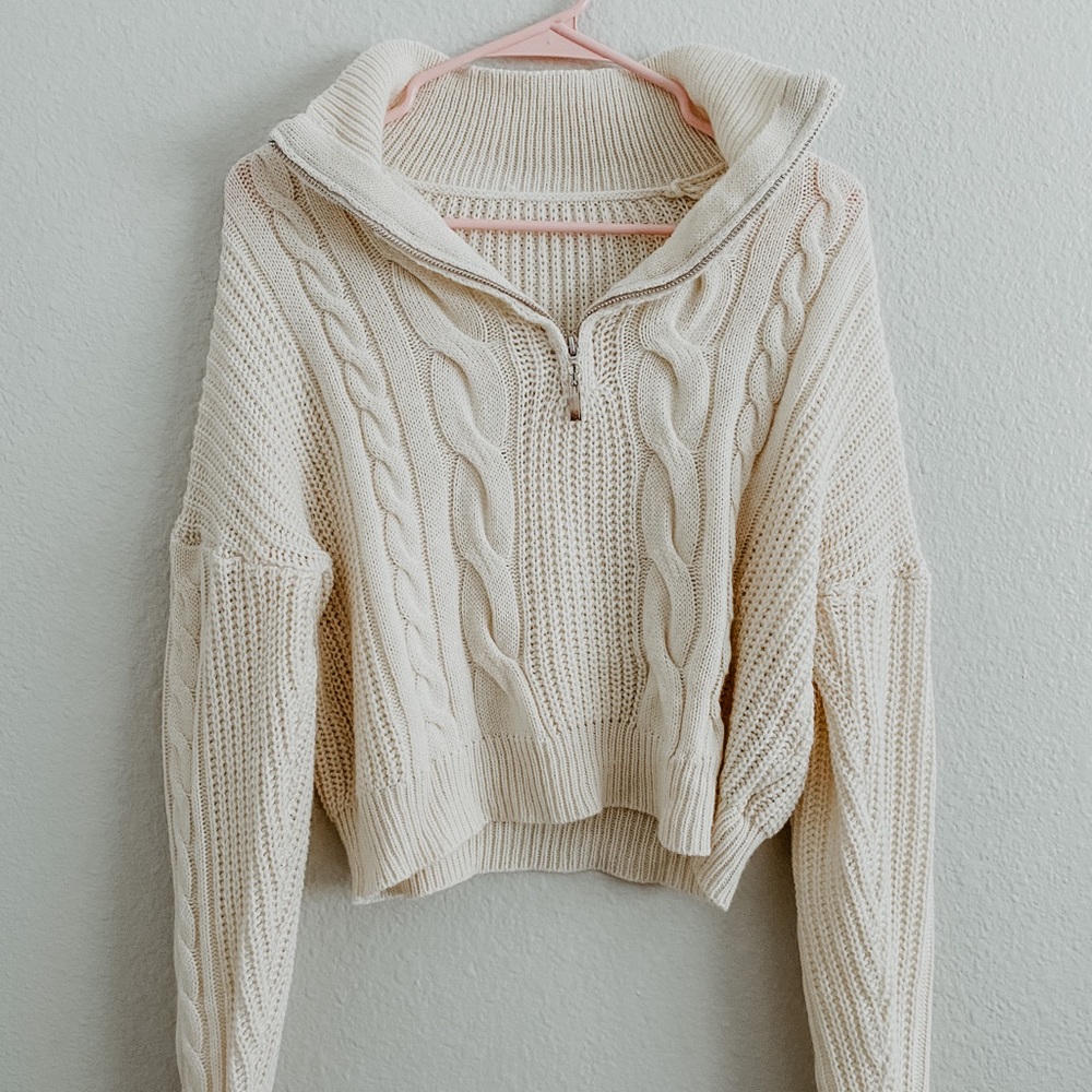 Cropped winter zip up